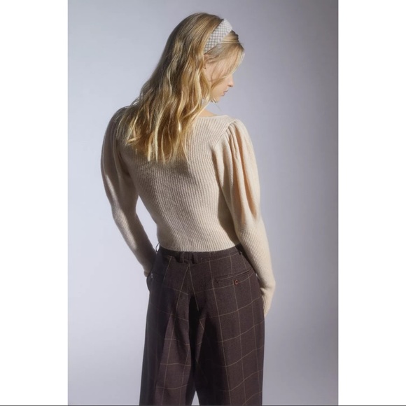 NWT UO Ashley Puff-Sleeve Cardigan - Picture 2 of 5